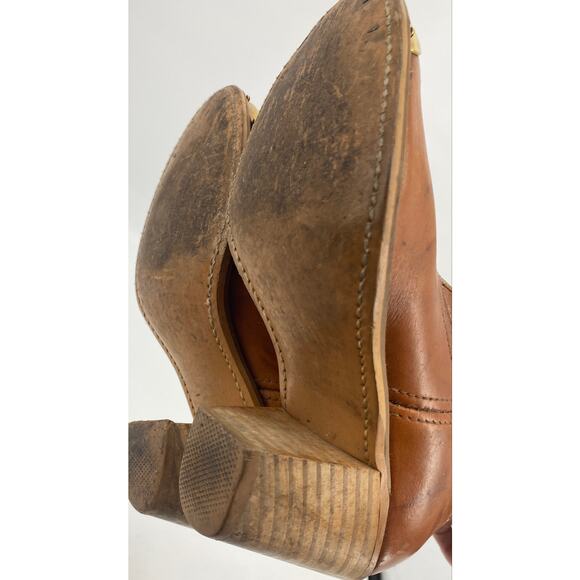 VTG Acme women 5M brown Western Cowboy heeled Leather round toe knee high Boots - Picture 8 of 10